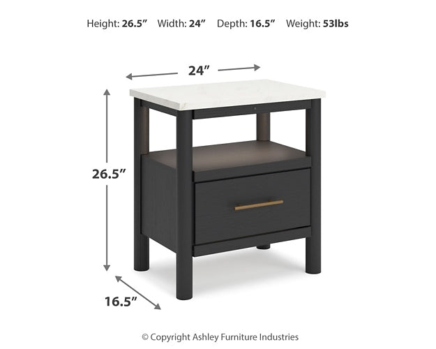 Cadmori Queen Upholstered Panel Bed with Mirrored Dresser, Chest and Nightstand