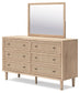 Cielden King Panel Headboard with Mirrored Dresser and Nightstand