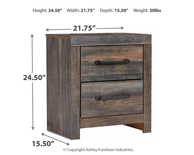 Drystan Queen Panel Bed with 4 Storage Drawers with Mirrored Dresser, Chest and 2 Nightstands