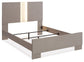 Surancha Queen Panel Bed with Mirrored Dresser, Chest and Nightstand